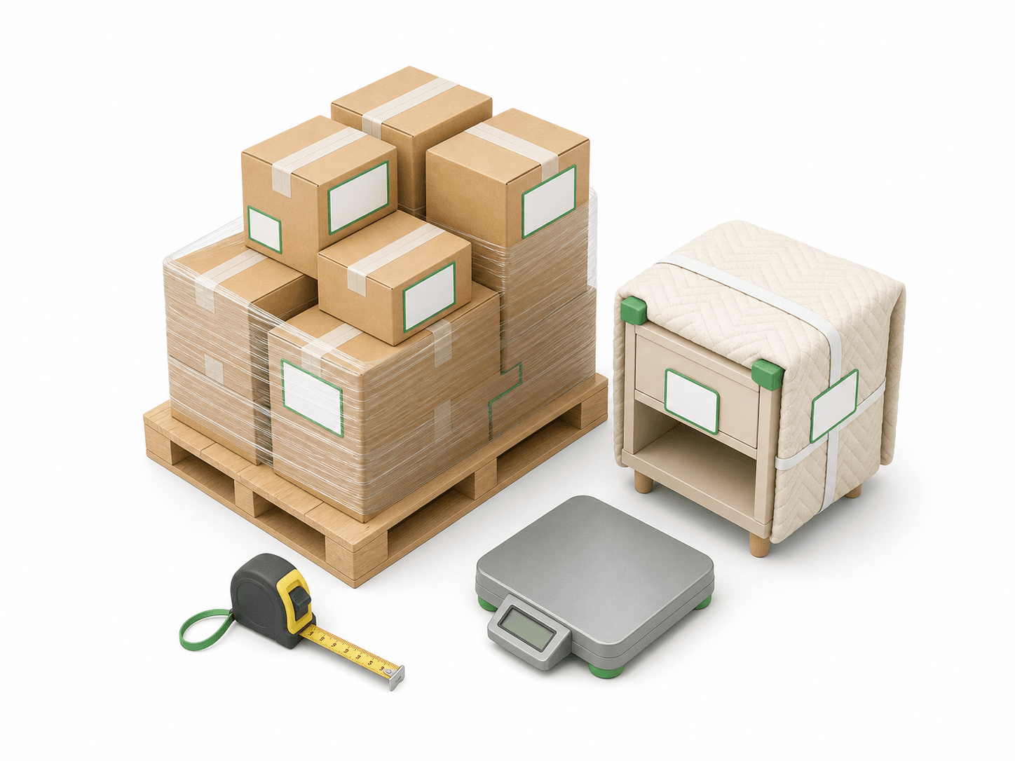 Preparing long distance moving pallets securely wrapped